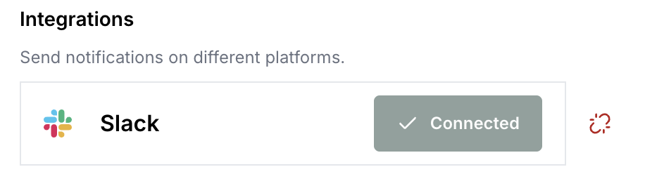 Open the Slack disconnect action