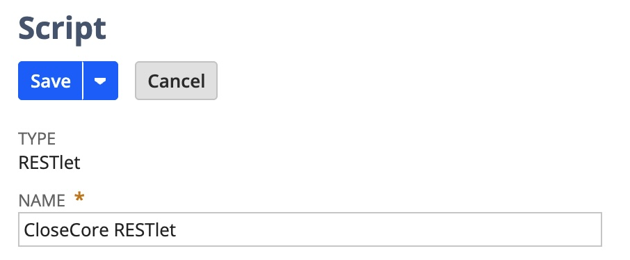 Script form with Name field